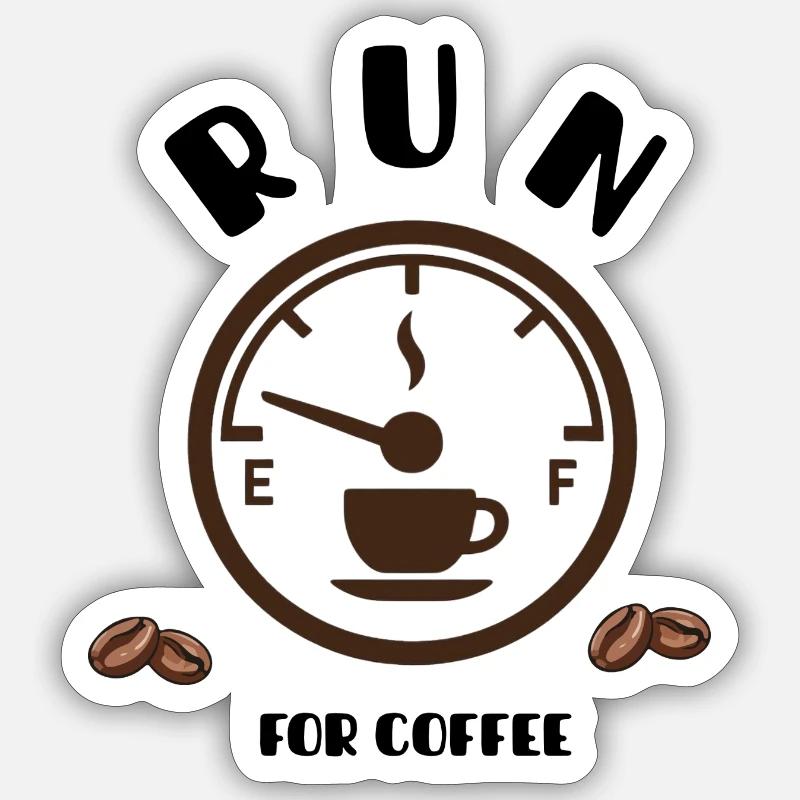 Coffee Pointer Dial Design - Sticker size S (10 x 10 cm) - white matte