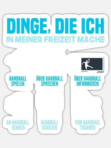 Handball Handballer Handball Trainer Fan Geschenk - Sticker Größe S (10 x 10 cm) - Mattweiß