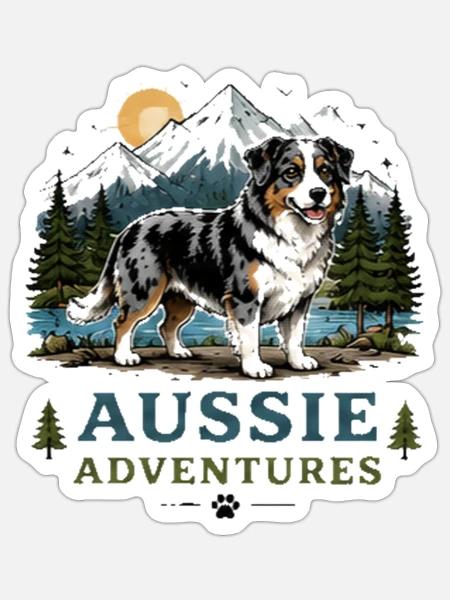 Aussie Abenteuer Bergsee - Sticker Größe S (10 x 10 cm) - Mattweiß