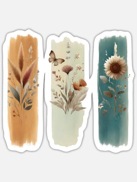 Wild Flowers - Sticker Größe S (10 x 10 cm) - Mattweiß