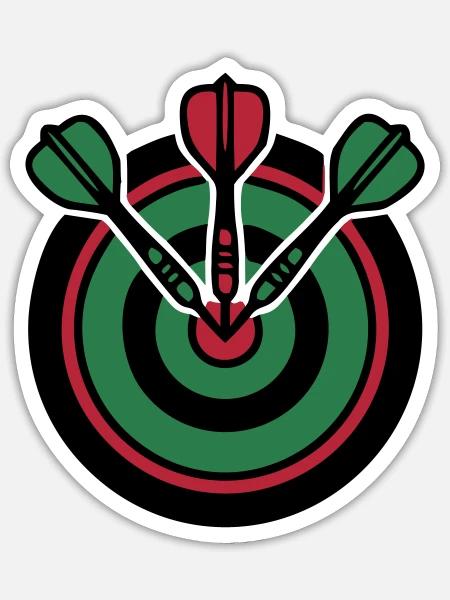 Dartboard Pfeile Logo - Sticker Größe S (10 x 10 cm) - Mattweiß