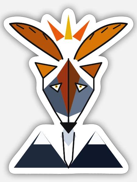 Hirsch - Sticker Größe S (10 x 10 cm) - Mattweiß