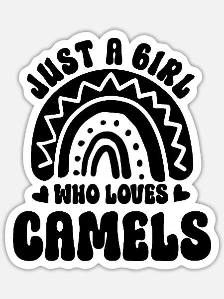 Kamel Boho Style - Sticker Größe S (10 x 10 cm) - Mattweiß