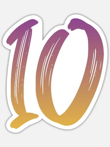 10 - Sticker Größe S (10 x 10 cm) - Mattweiß