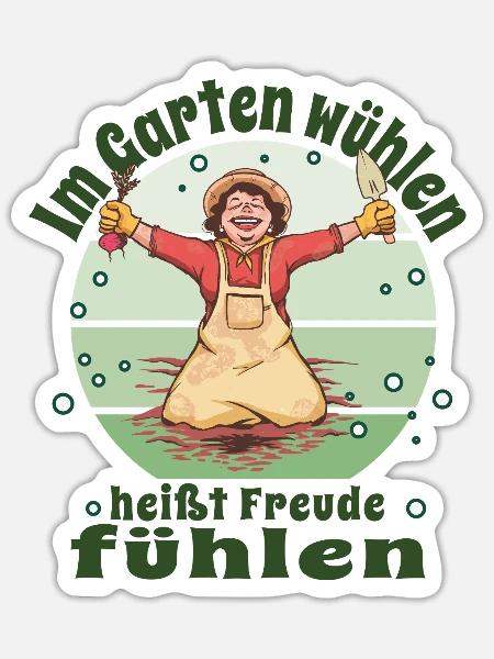 Gärtner Pflanzen Kleingärtner Schrebergarten - Sticker Größe S (10 x 10 cm) - Mattweiß