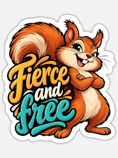 Eichhörnchen - Sticker Größe S (10 x 10 cm) - Mattweiß