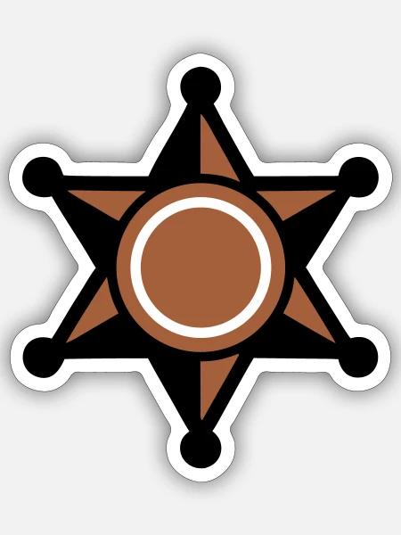 Sheriff Stern Abzeichen Icon - Sticker Größe S (10 x 10 cm) - Mattweiß