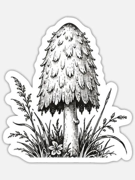 Schopftintling - Sticker Größe S (10 x 10 cm) - Mattweiß