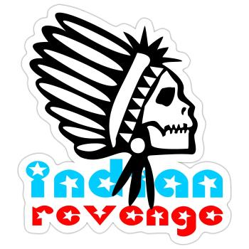 Indian Skull Revenge - Sticker Größe S (10 x 10 cm) - Mattweiß - Vorne