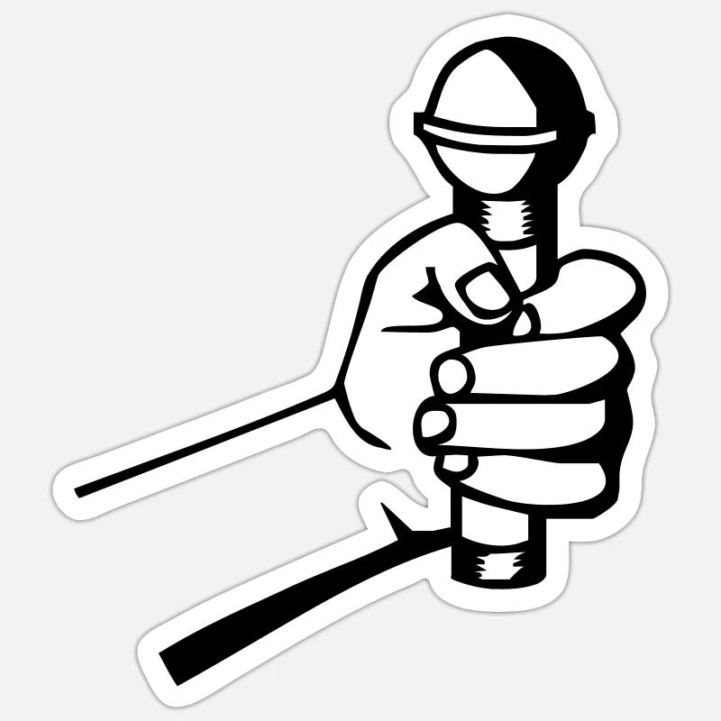 Micro Hand - Sticker taille S (10 x 10 cm) - blanc mat