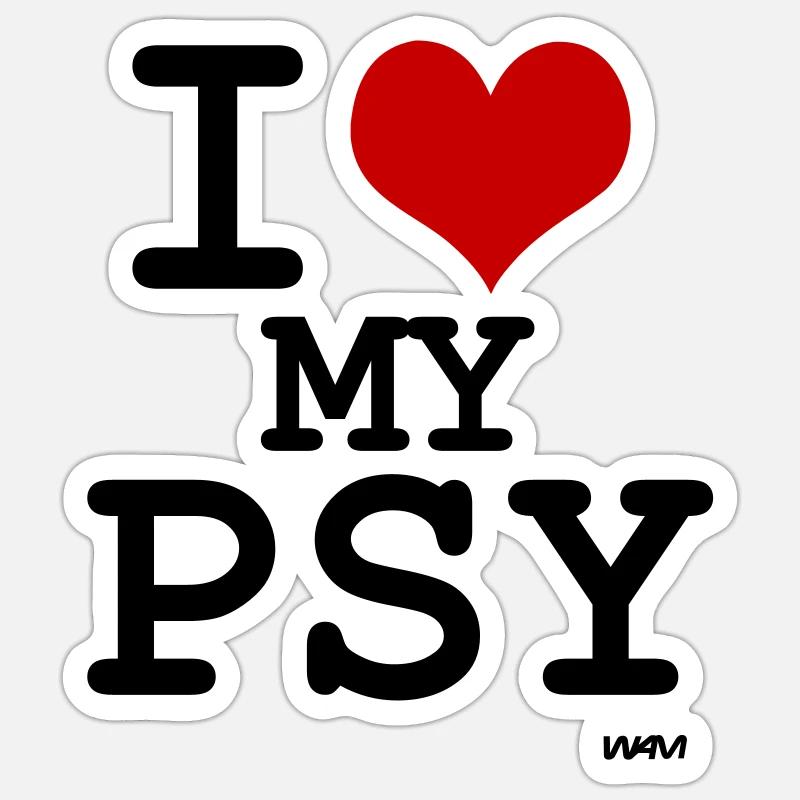i love my psy - Sticker size S (10 x 10 cm) - white matte