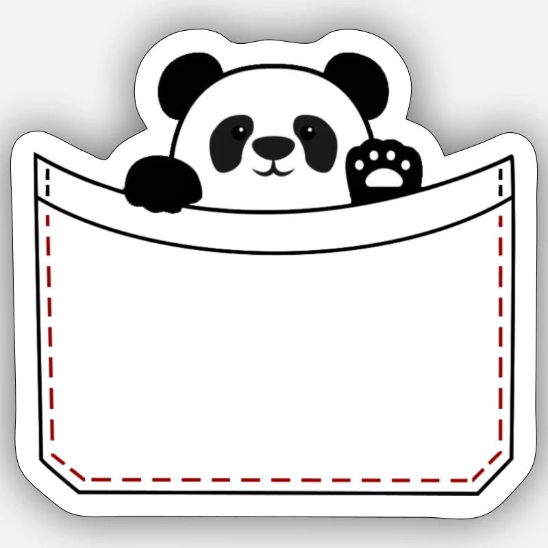 Panda-Tasche - Sticker Größe S (10 x 10 cm) - Mattweiß