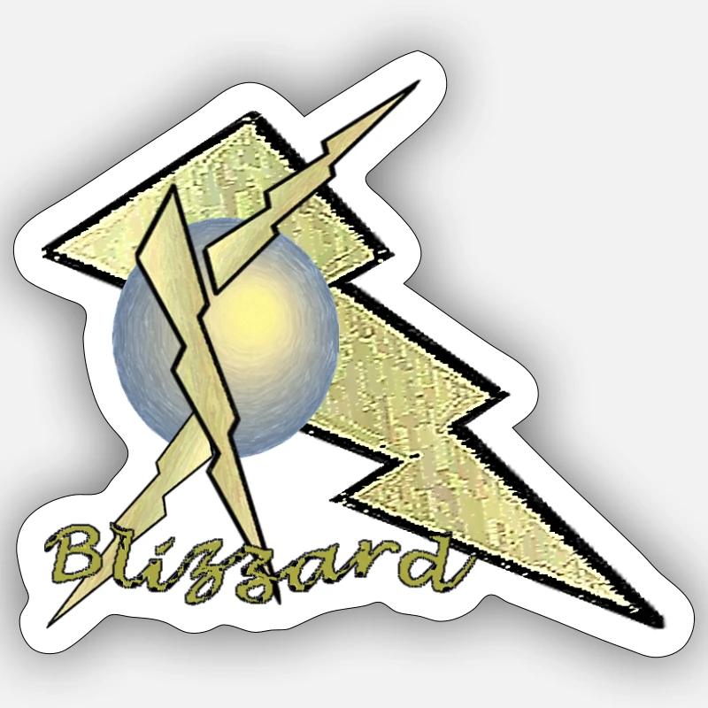 Blizzards , Blitz, Kugelblitz - Sticker Größe S (10 x 10 cm) - Mattweiß