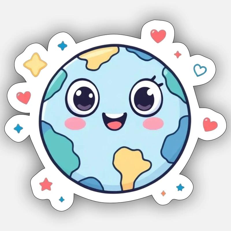 Erde Sticker Größe S (10 x 10 cm)