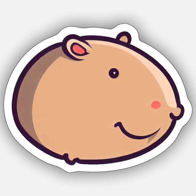 Round Capy - Sticker size S (10 x 10 cm) - white matte