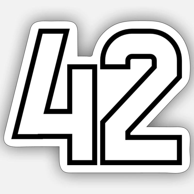 42 - Sticker Größe S (10 x 10 cm) - Mattweiß