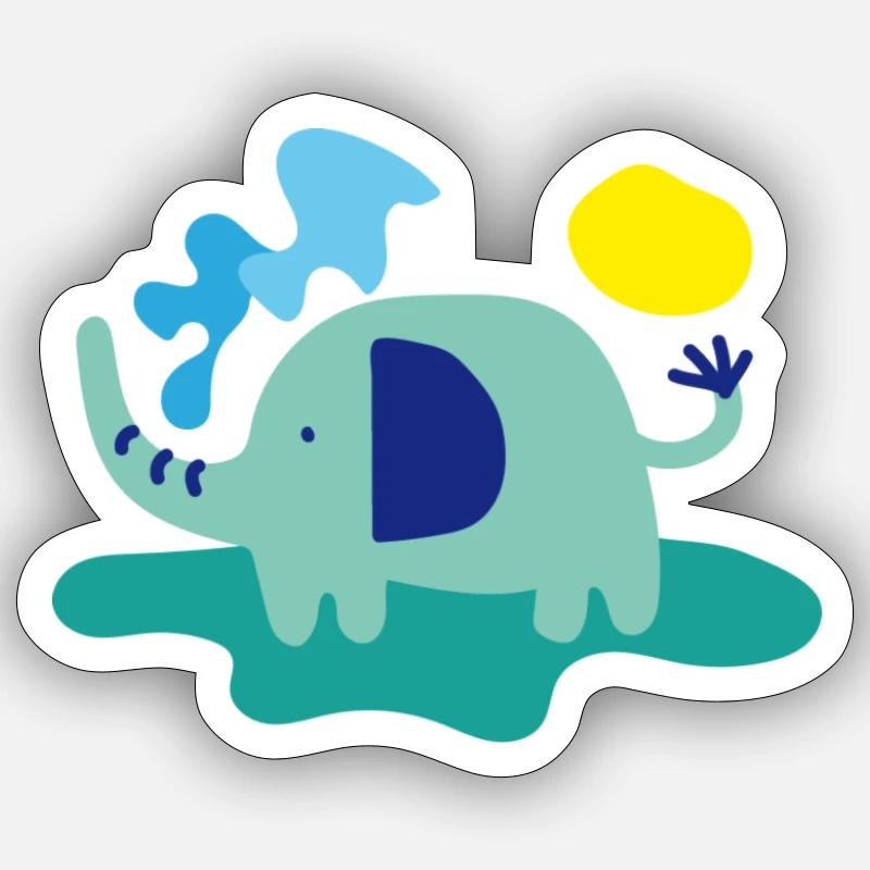 der kleine Elefant - Sticker Größe S (10 x 10 cm) - Mattweiß
