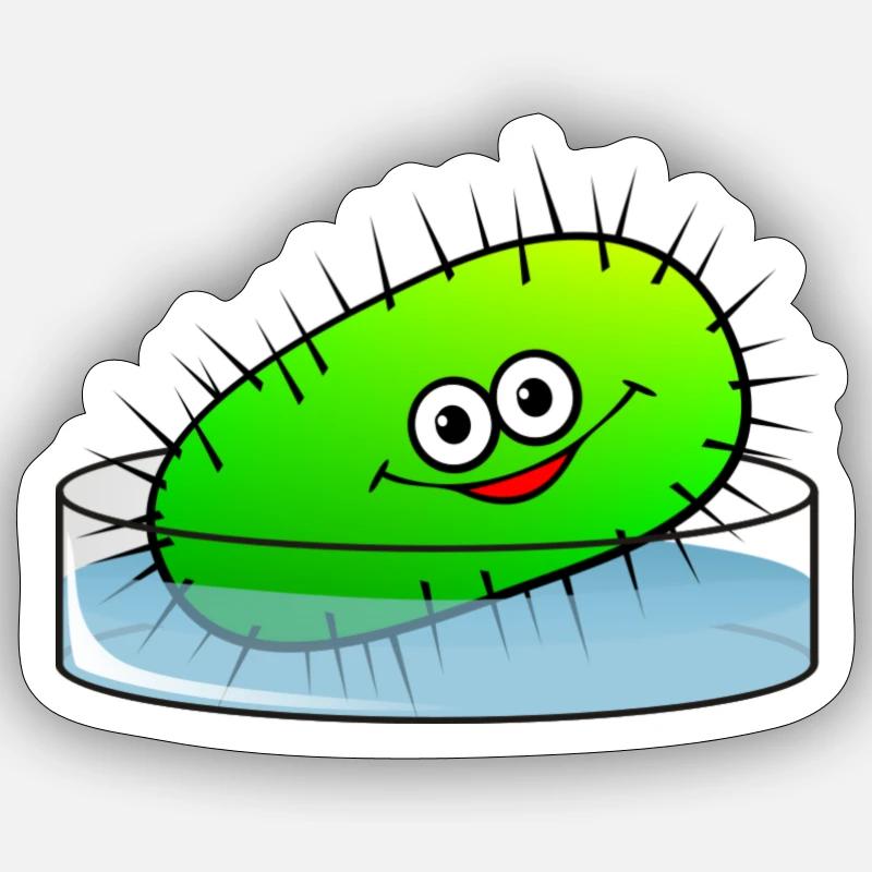 Happy Bacterium - Sticker size S (10 x 10 cm) - white matte