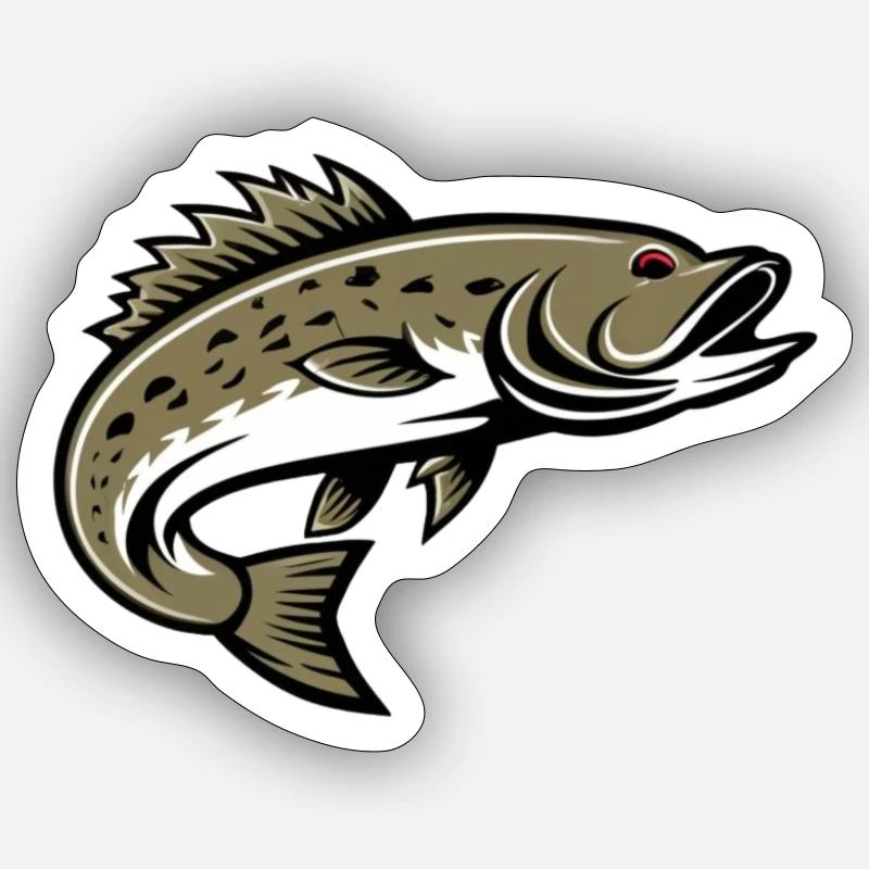 Fantasy predator with red eyes Sticker size S (10 x 10 cm)
