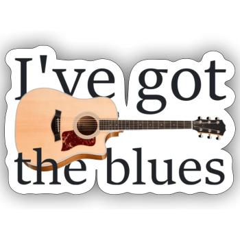 The blues - Sticker taille S (10 x 10 cm) - blanc mat - Devant