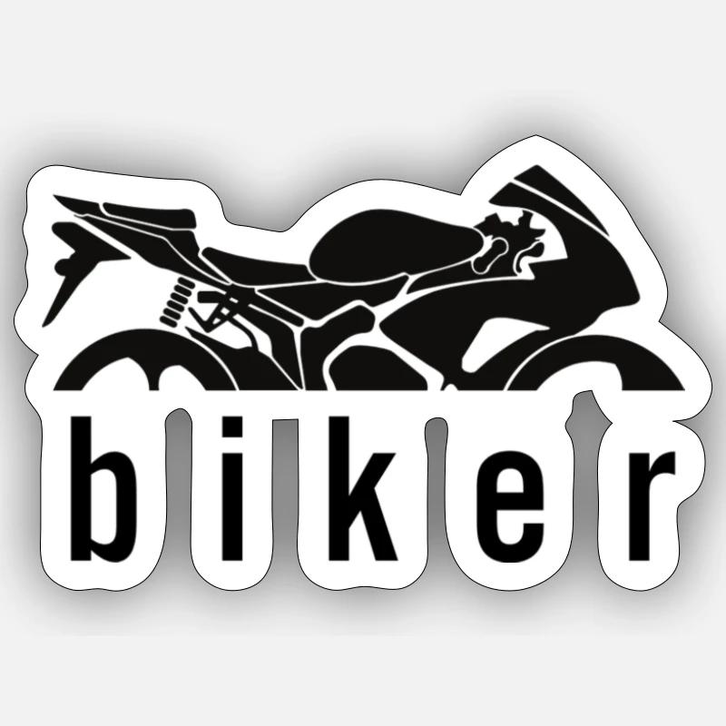 Biker - Sticker Größe S (10 x 10 cm) - Mattweiß