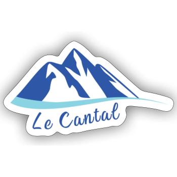 Montagne Cantal - Sticker taille S (10 x 10 cm) - blanc mat - Devant