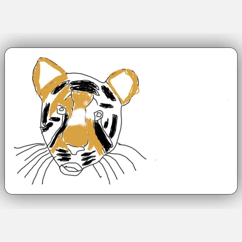 tiger - Sticker size S (10 x 10 cm) - white matte