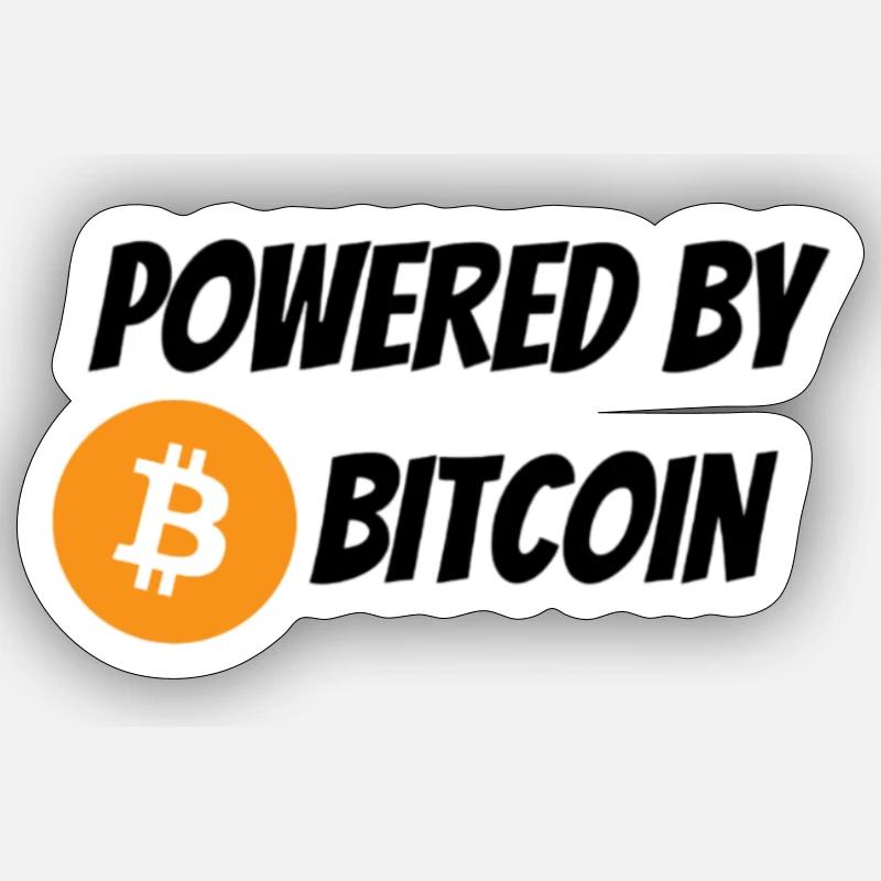 Powered By Bitcoin Sticker size S (10 x 10 cm)