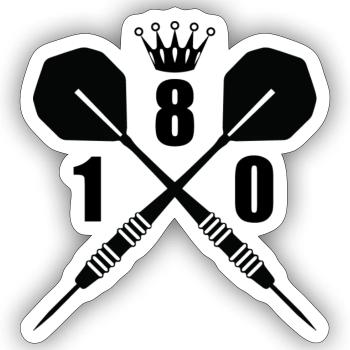 Darts Sports Fun - Sticker size S (10 x 10 cm) - white matte - Front