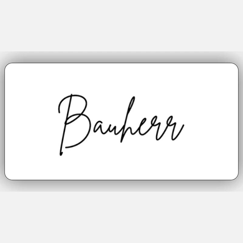 Bauherr - Sticker Größe S (10 x 10 cm) - Mattweiß
