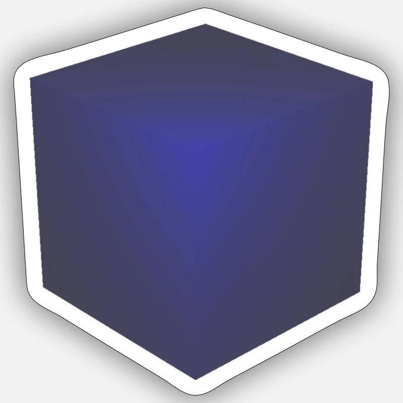 3d cube blue Sticker size S (10 x 10 cm)