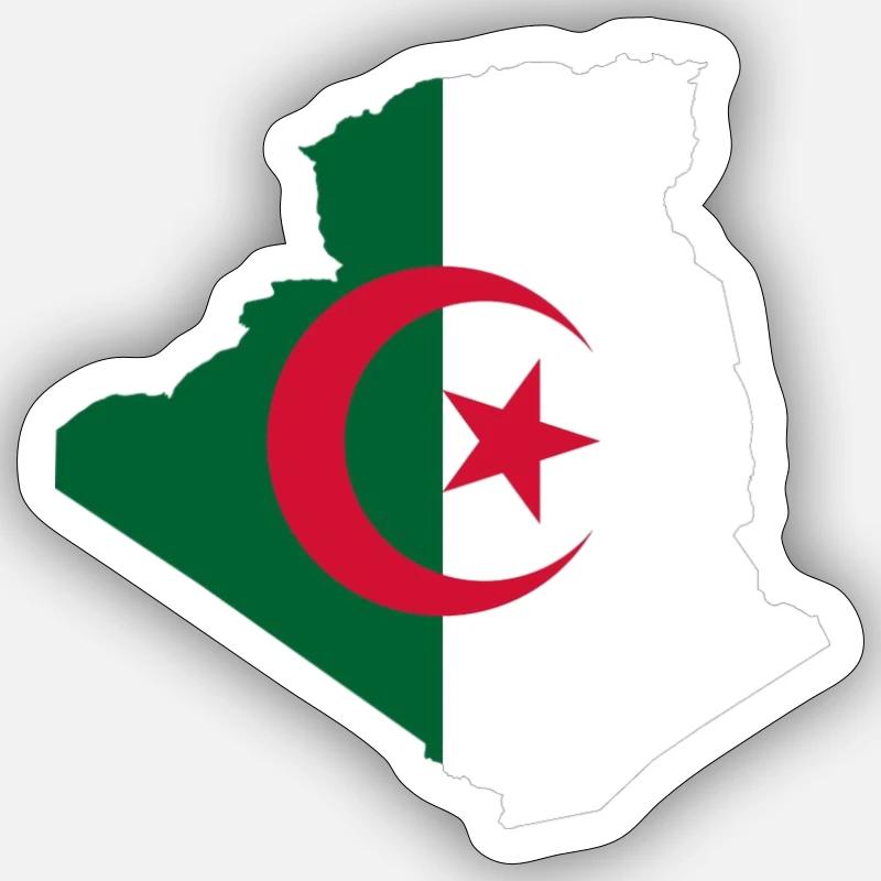 Algeria map - Sticker size S (10 x 10 cm) - white matte