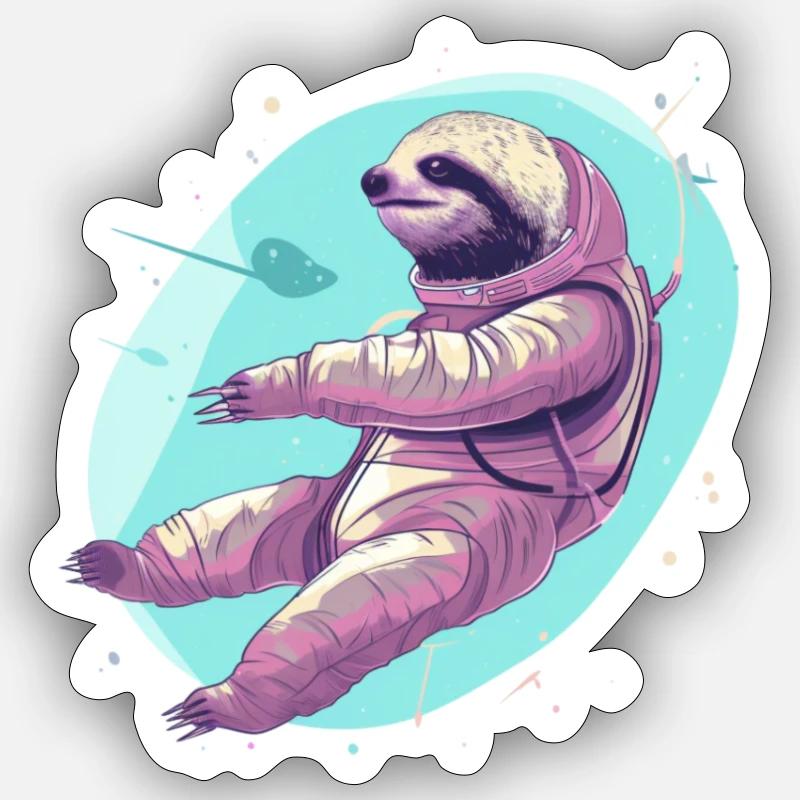 Sloth in space Sticker size S (10 x 10 cm)