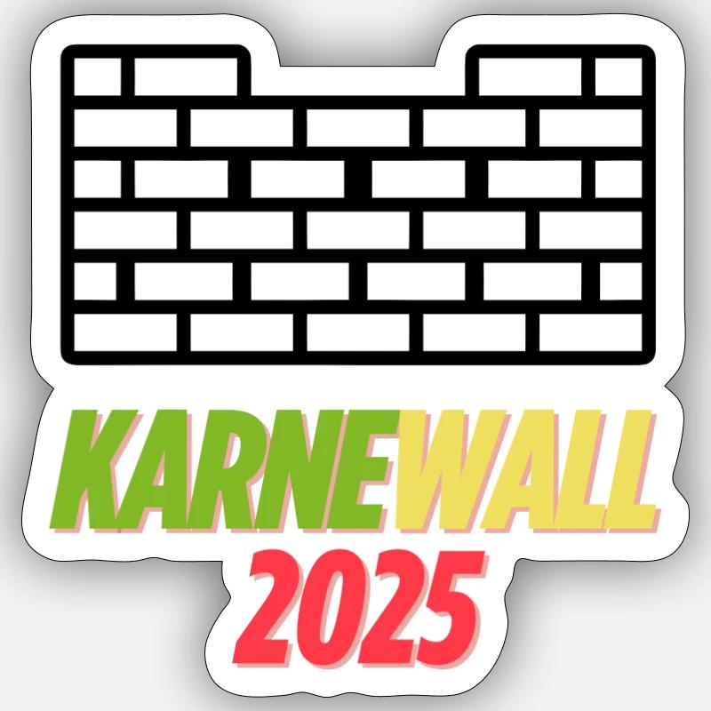 KARNEWALL 2025 - Sticker taille S (10 x 10 cm) - blanc mat