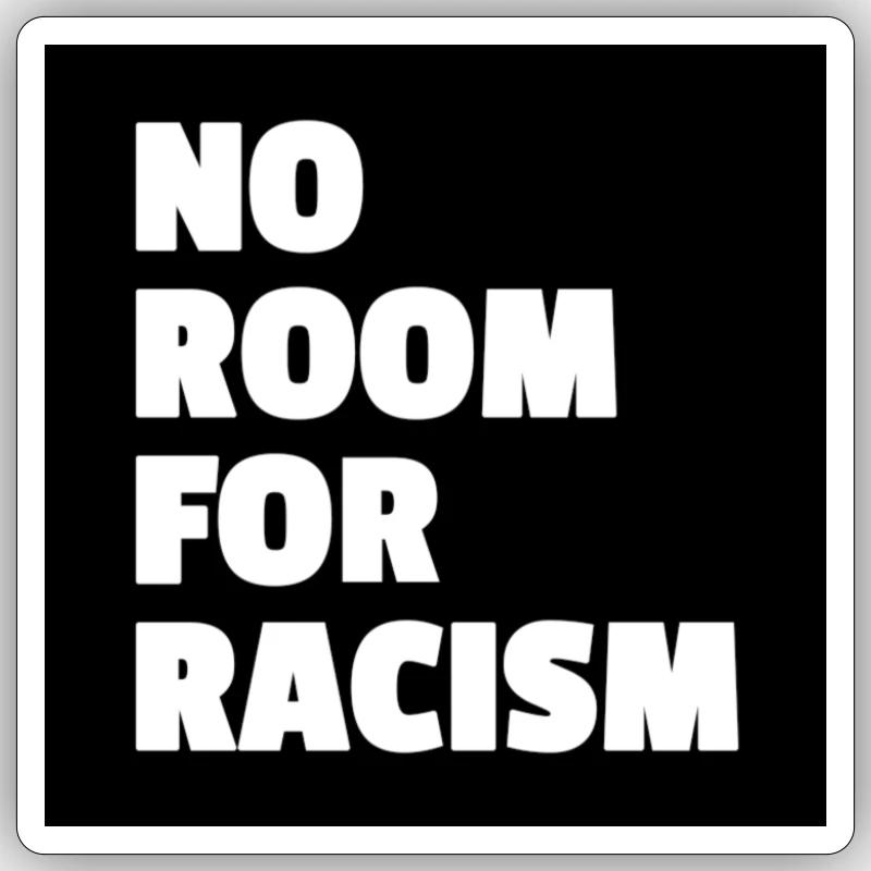 Pas de place pour le racisme Sticker - Sticker taille S (10 x 10 cm) - blanc mat