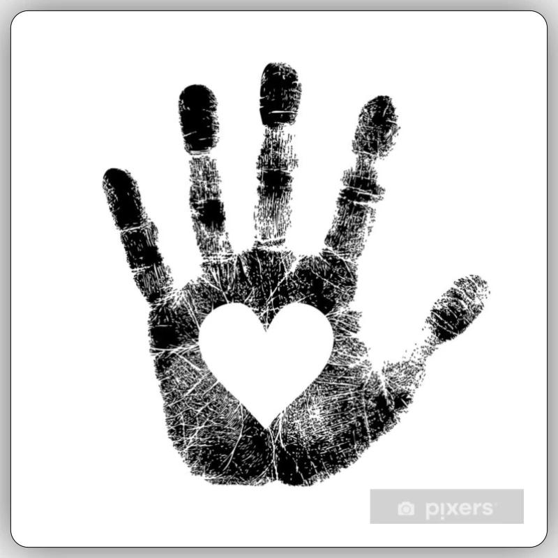 Handprint - Sticker size S (10 x 10 cm) - white matte