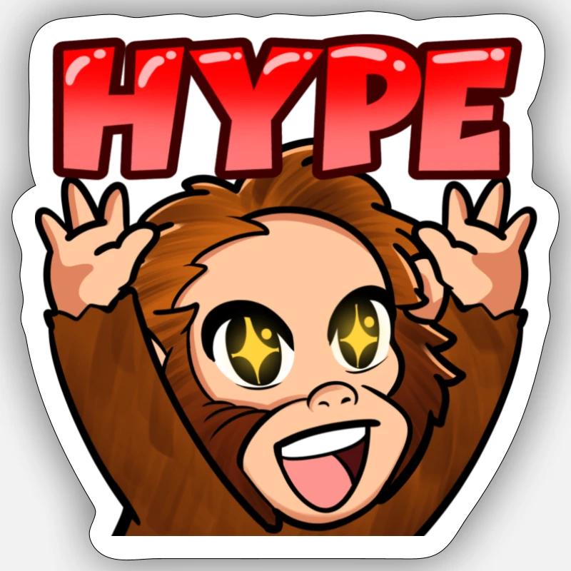 Affe mit Freude Sticker Größe S (10 x 10 cm)