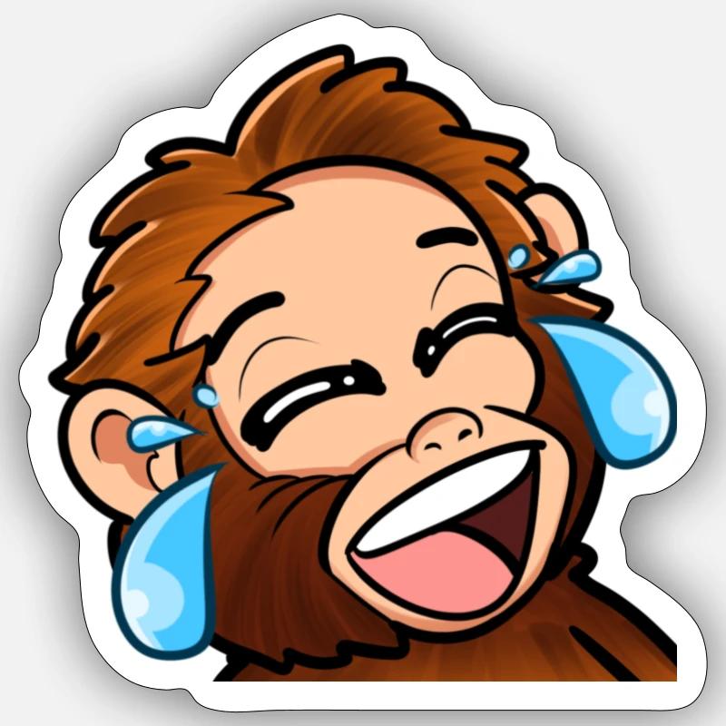 Lachender Affe Sticker Größe S (10 x 10 cm)