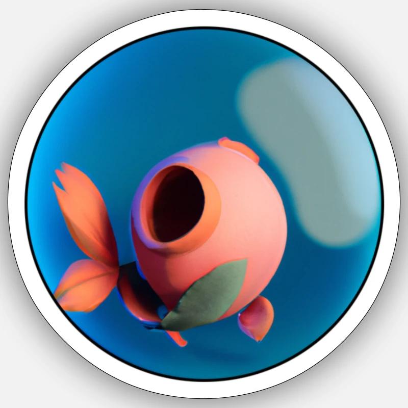 Etrange forme dans un aquarium Sticker taille S (10 x 10 cm)
