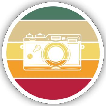 Lustiges Fotograf Geschenk Fotografie - Sticker Größe S (10 x 10 cm) - Mattweiß - Vorne