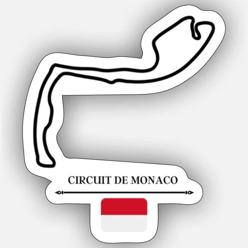 CIRCUIT DE MONACO - Sticker taille S (10 x 10 cm) - blanc mat