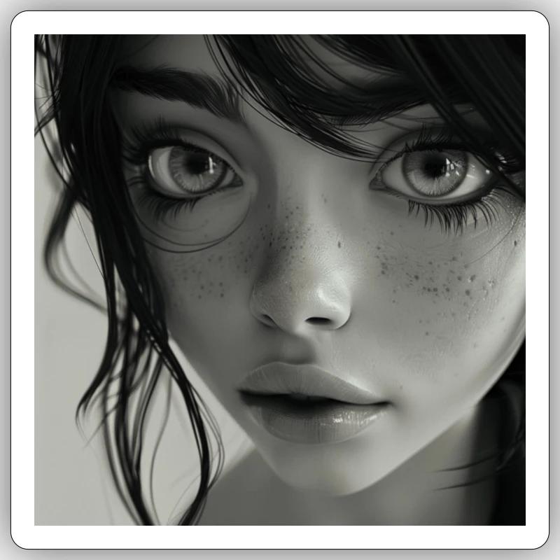 Fenster des Seins: Hell-Dunkel eines Blicks Sticker Größe S (10 x 10 cm)