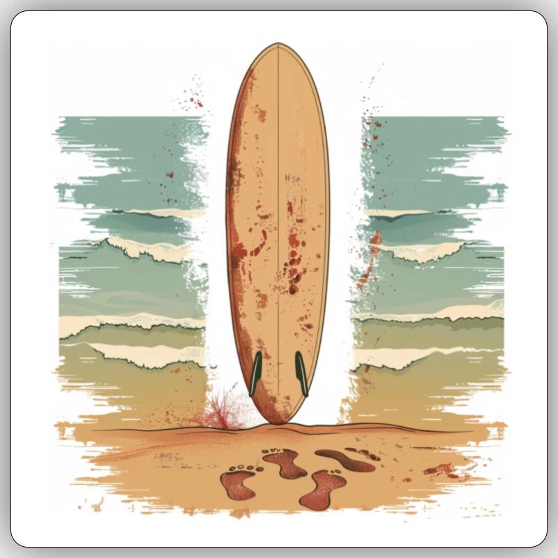 Surfboard Sticker size S (10 x 10 cm)