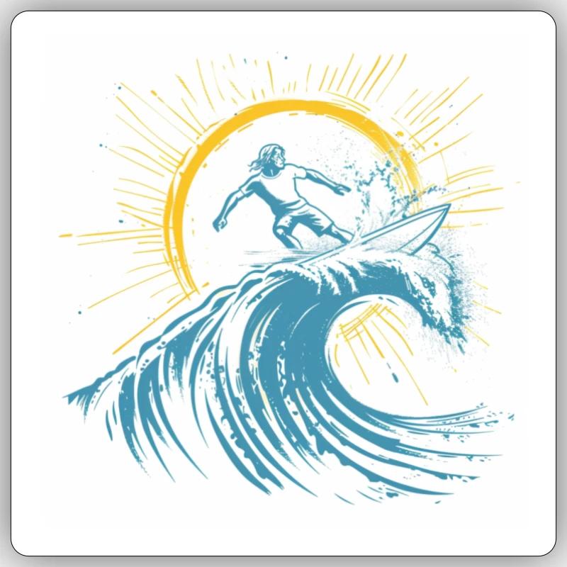 surfeur Sticker taille S (10 x 10 cm)