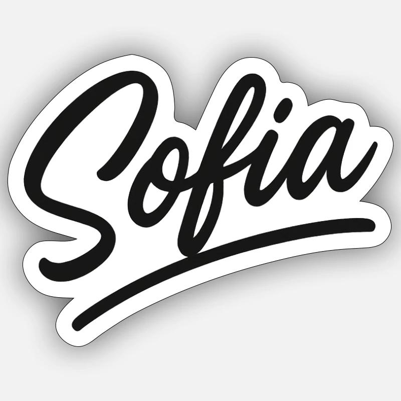 Sofia Signaturhandlettering - Sticker Größe S (10 x 10 cm) - Mattweiß