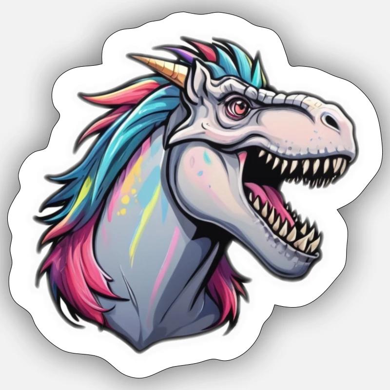 Uni-Rex - Sticker taille S (10 x 10 cm) - blanc mat