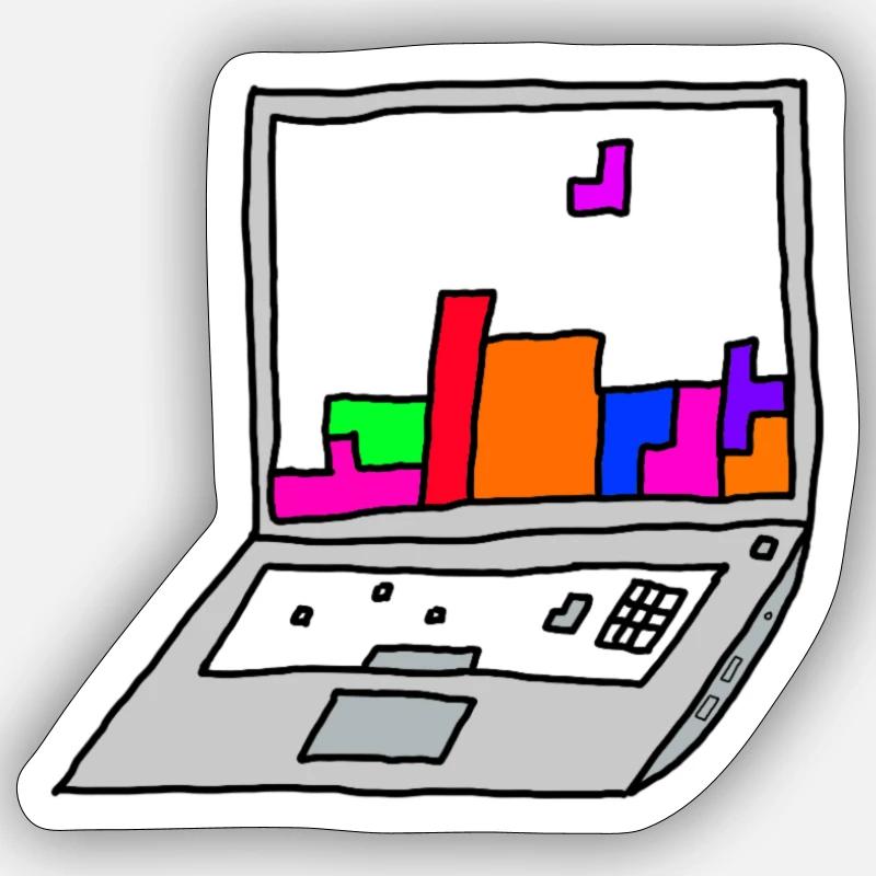 PC Laptop - Sticker Größe S (10 x 10 cm) - Mattweiß