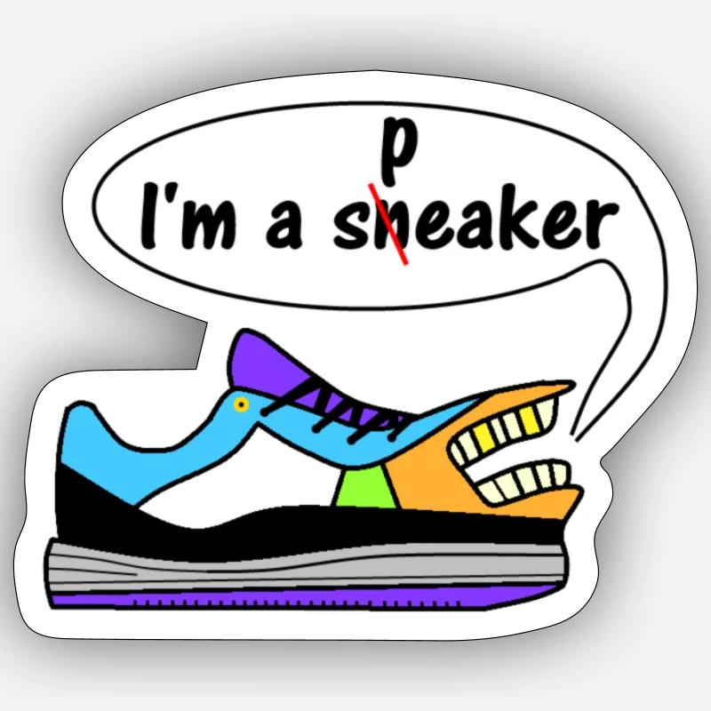 Sneaker Speaker - Sticker Größe S (10 x 10 cm) - Mattweiß