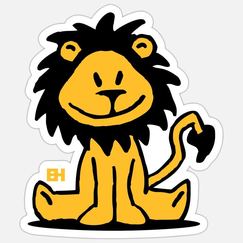 Lion - Sticker taille S (10 x 10 cm) - blanc mat