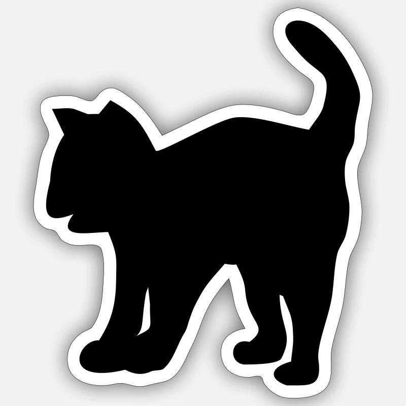 katze - Sticker Größe S (10 x 10 cm) - Mattweiß